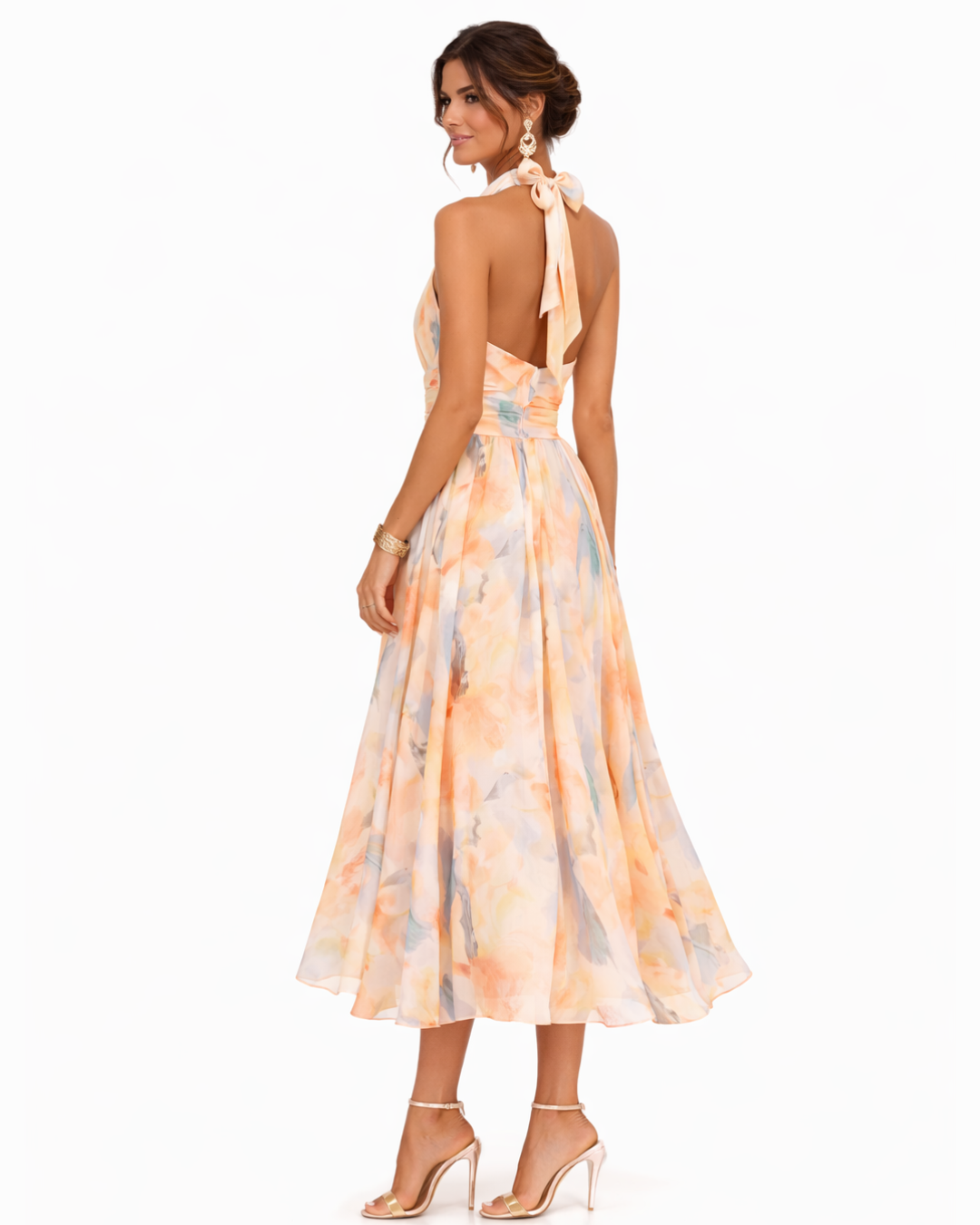 Aurora™ | Vestido con escote halter y estampado de acuarela