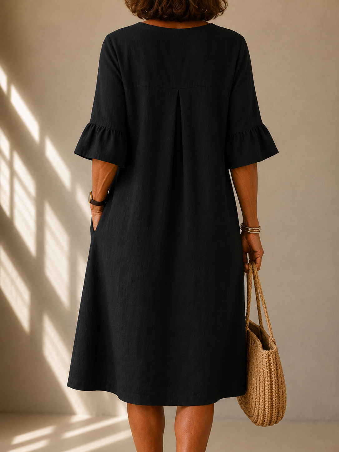 DELACROIX | Vestido con botones y corte fluido «Isabelle»