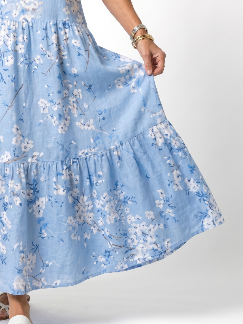 Alora | Vestido midi con lazo y estampado floral