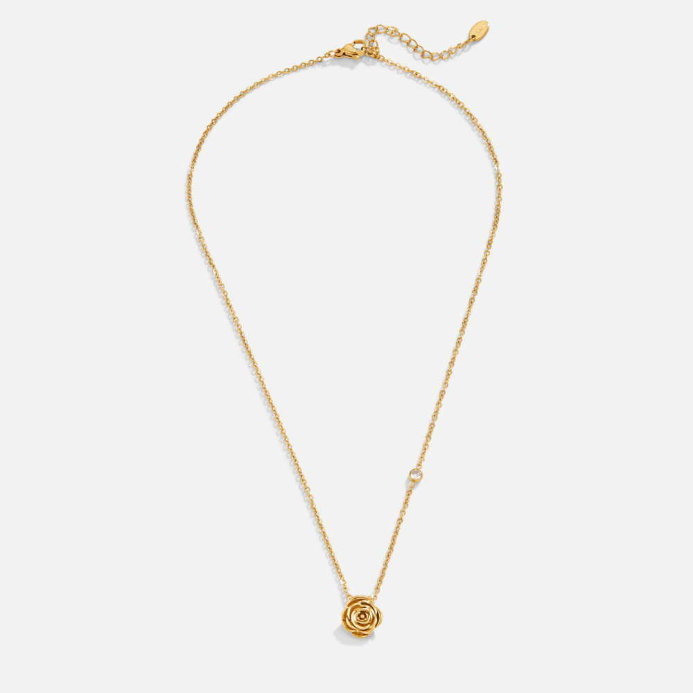 Collar con colgante rosa dorado