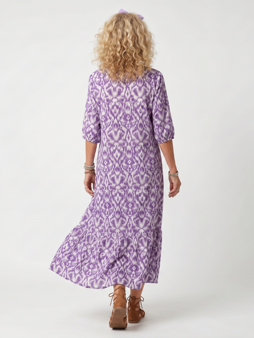 Penelope | Vestido midi estampado con lazo