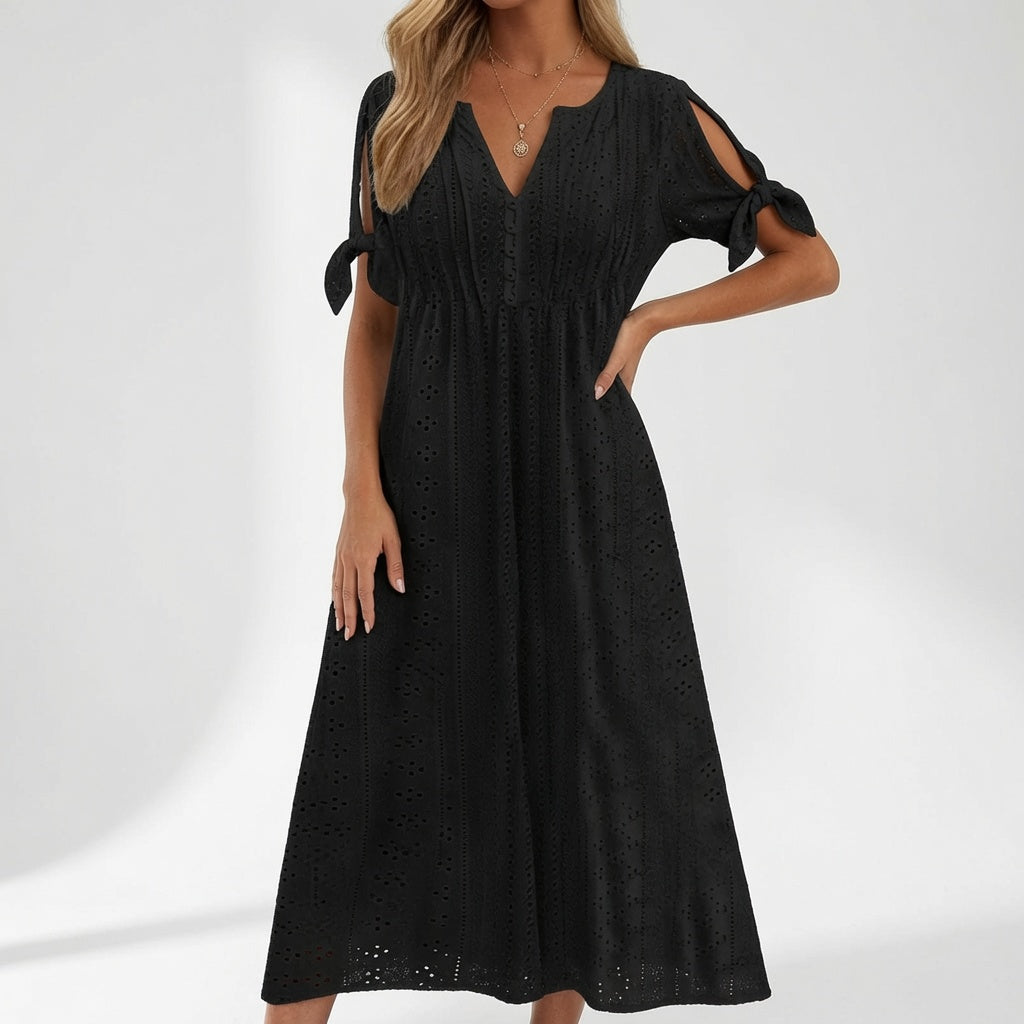 Lorélia™ — Vestido bohemio bordado: elegancia veraniega