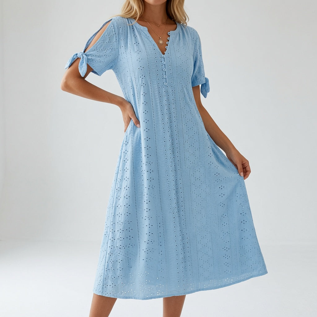 Lorélia™ — Vestido bohemio bordado: elegancia veraniega