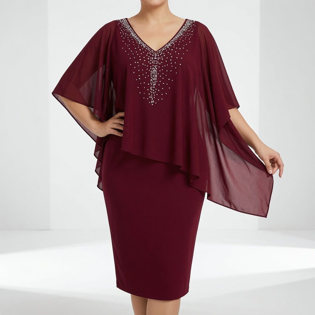 Marovelle™ — Elegante vestido drapeado con un toque refinado
