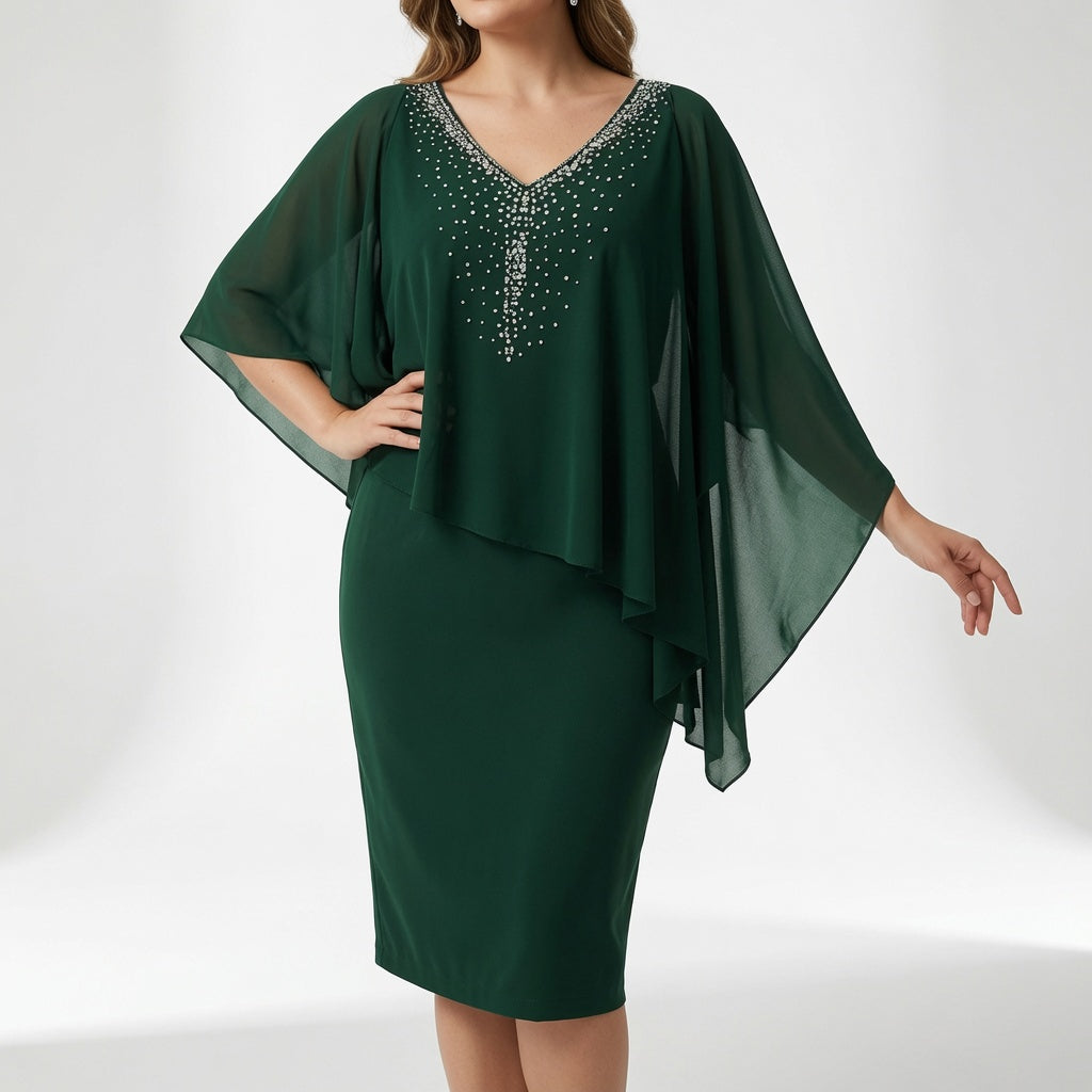 Marovelle™ — Elegante vestido drapeado con un toque refinado