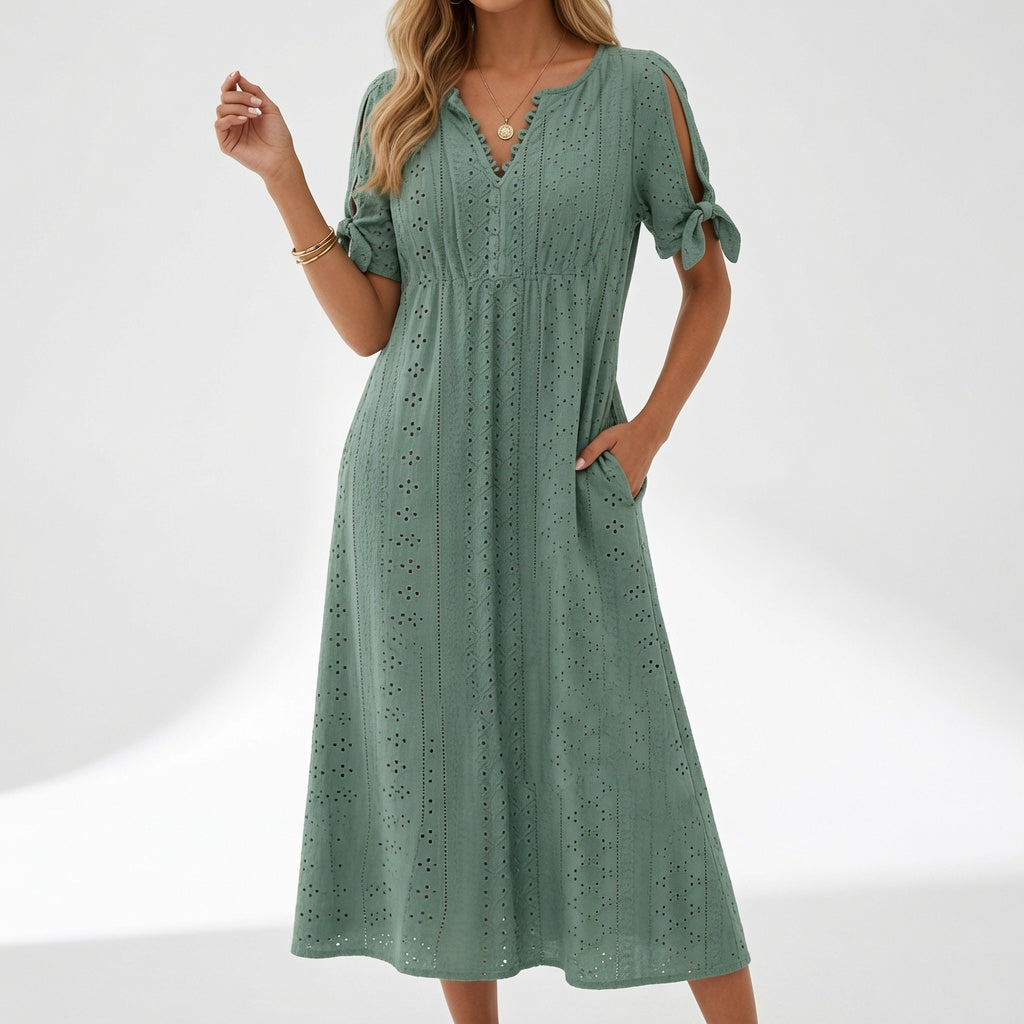 Lorélia™ — Vestido bohemio bordado: elegancia veraniega