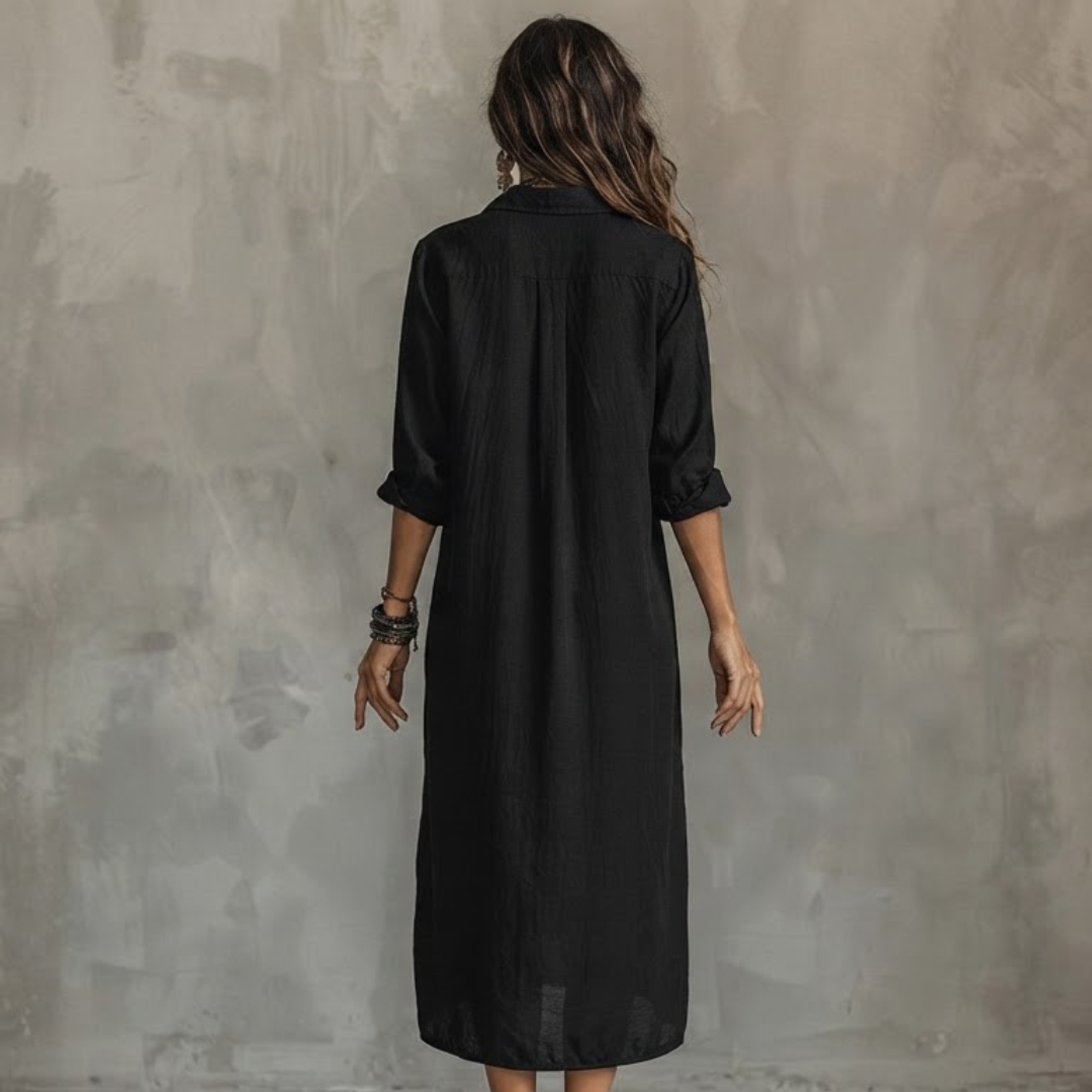 Solina | Vestido largo holgado con botones