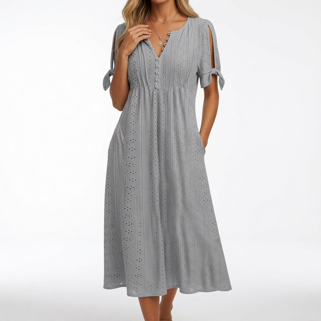 Lorélia™ — Vestido bohemio bordado: elegancia veraniega