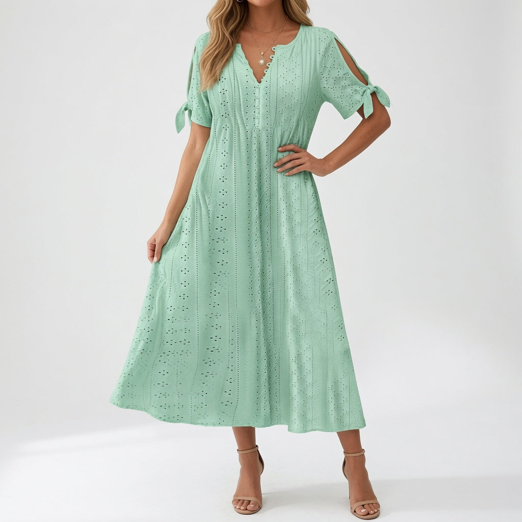 Lorélia™ — Vestido bohemio bordado: elegancia veraniega
