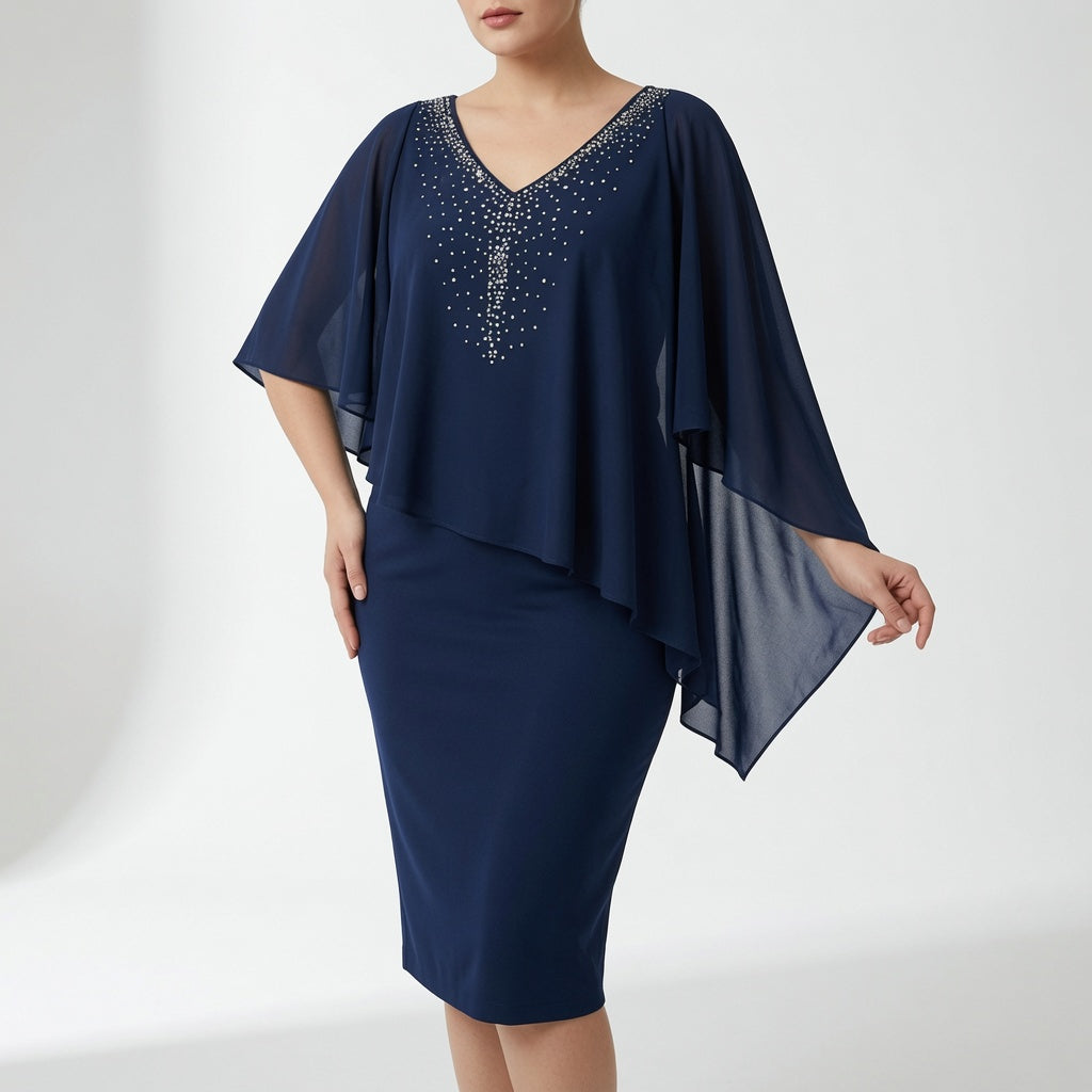 Marovelle™ — Elegante vestido drapeado con un toque refinado