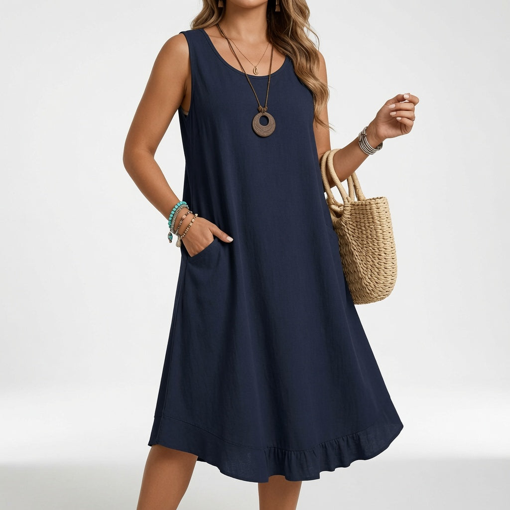 Virelia™ — Vestido fluido sin mangas, elegancia natural