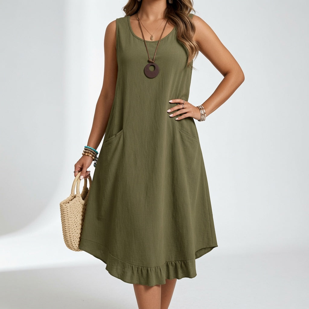 Virelia™ — Vestido fluido sin mangas, elegancia natural