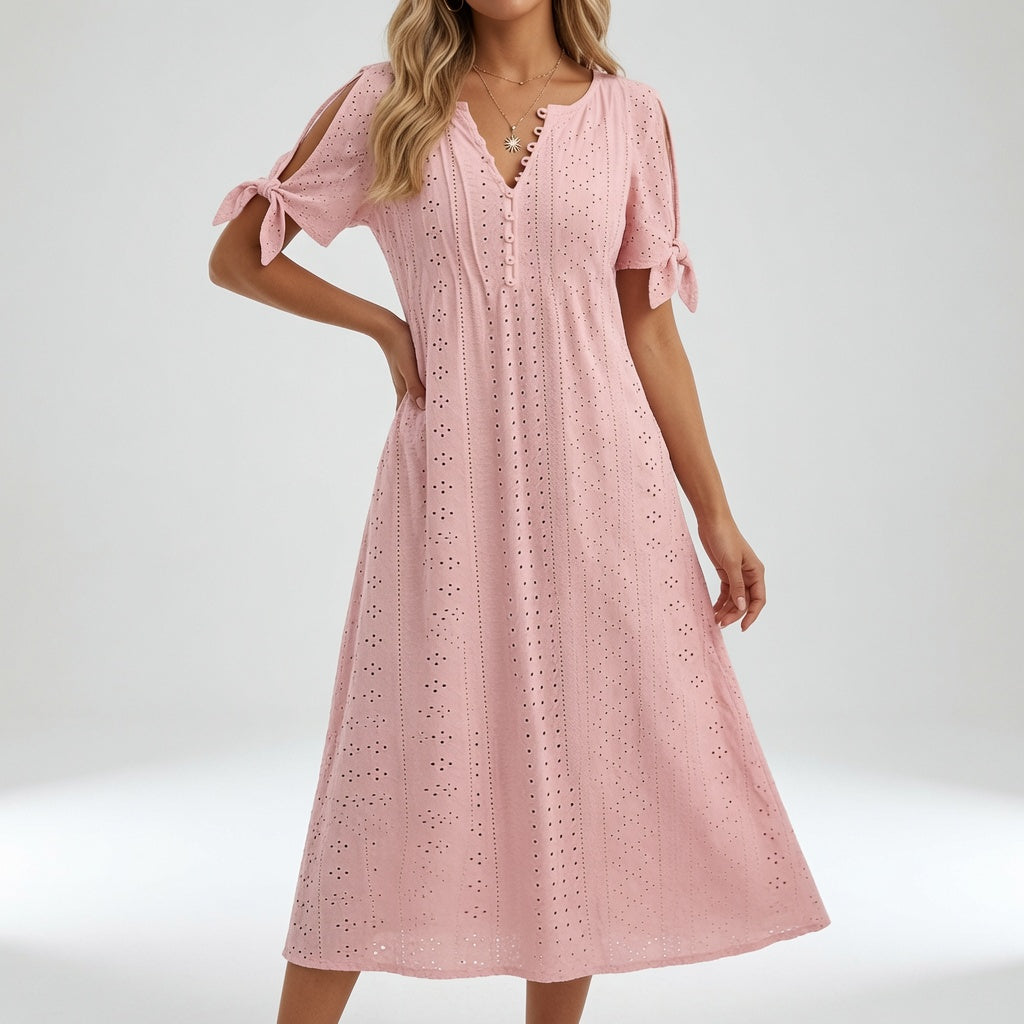 Lorélia™ — Vestido bohemio bordado: elegancia veraniega