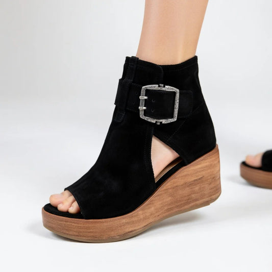 Orelia - Botines con cuña y puntera abierta de estilo moderno