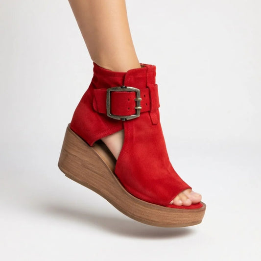 Orelia - Botines con cuña y puntera abierta de estilo moderno
